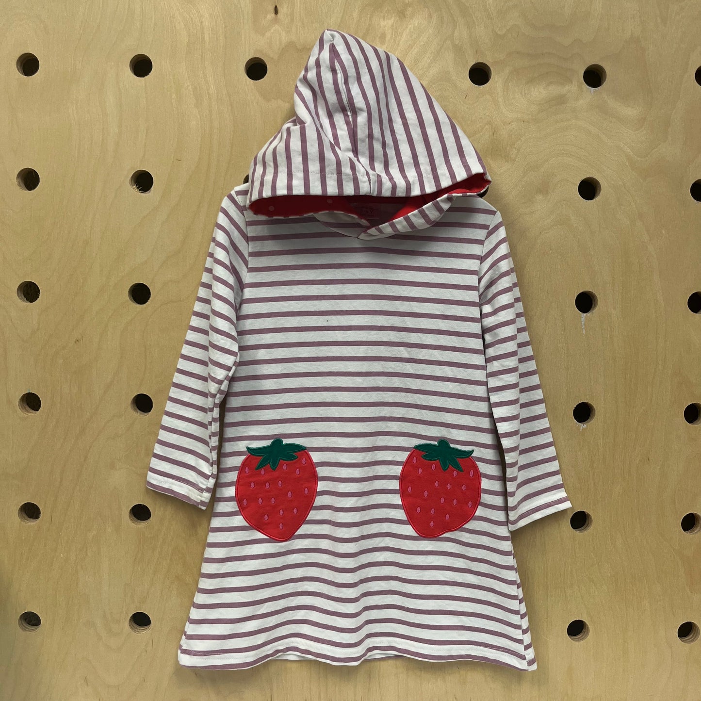 Striped Strawberry Hoodie Dress