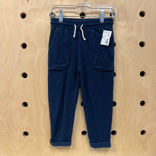 Dark Blue Pocket Drawstring Joggers