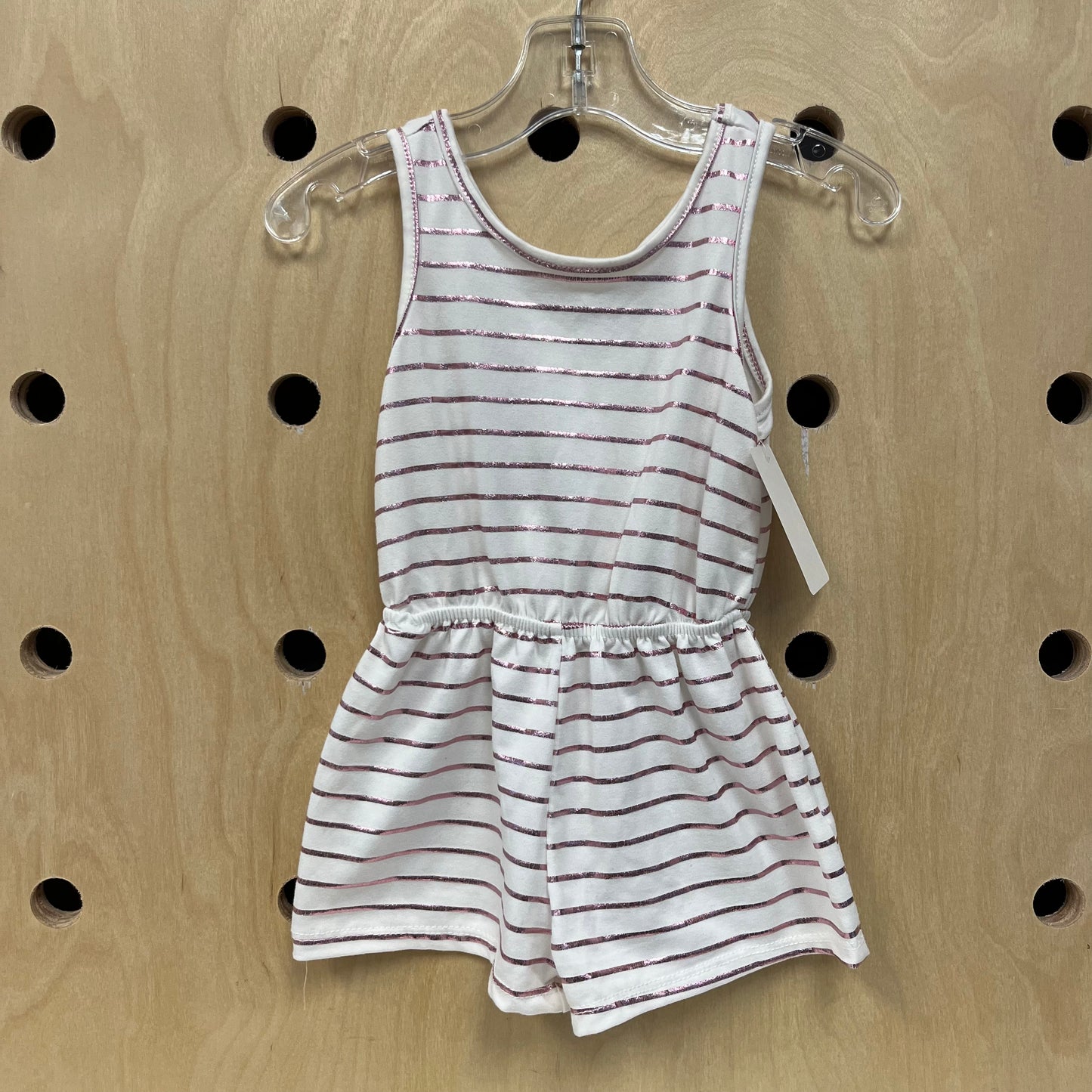 Metallic Pink Striped Romper