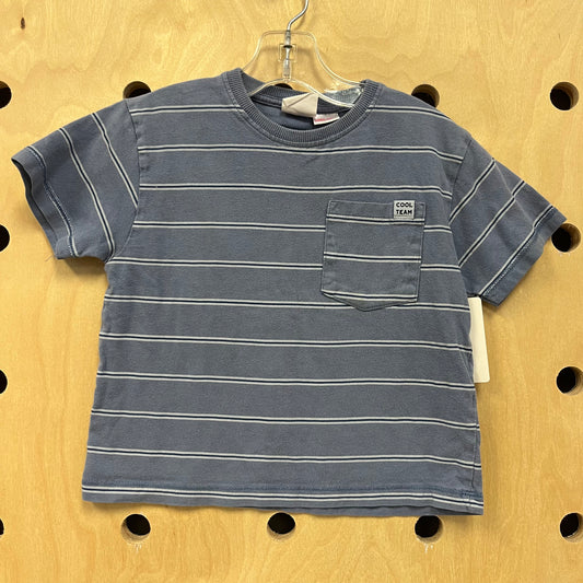 Blue Striped Pocket Tee