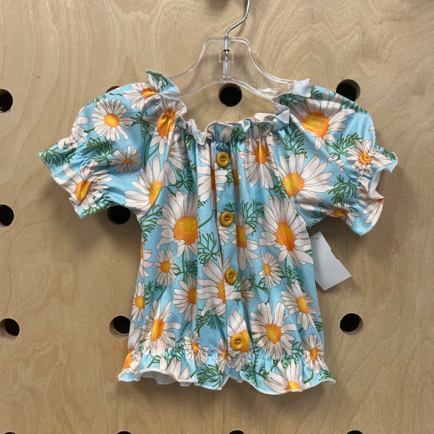 Blue Daisy Rouched Top