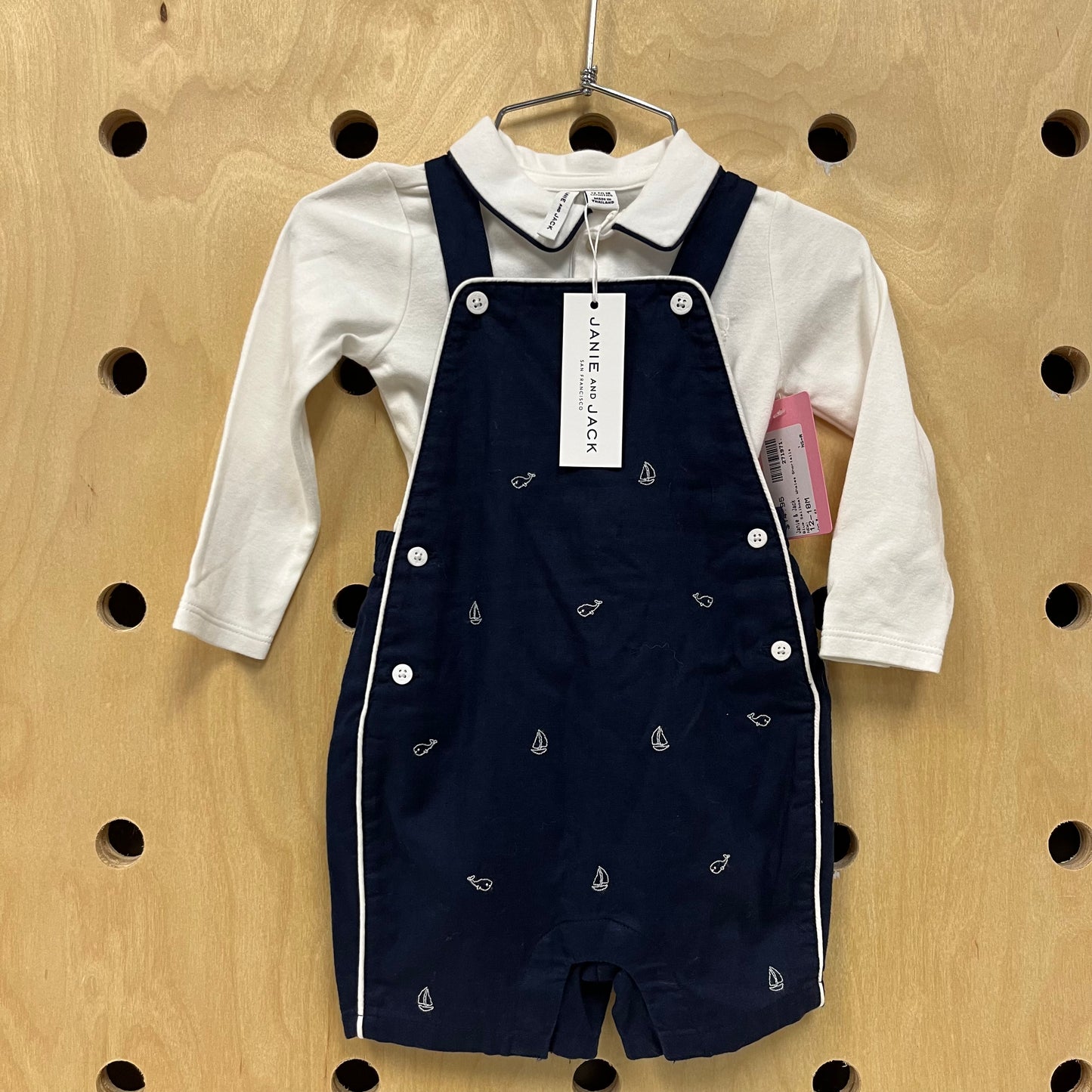 Blue Sailboat Whales Shortalls NEW!