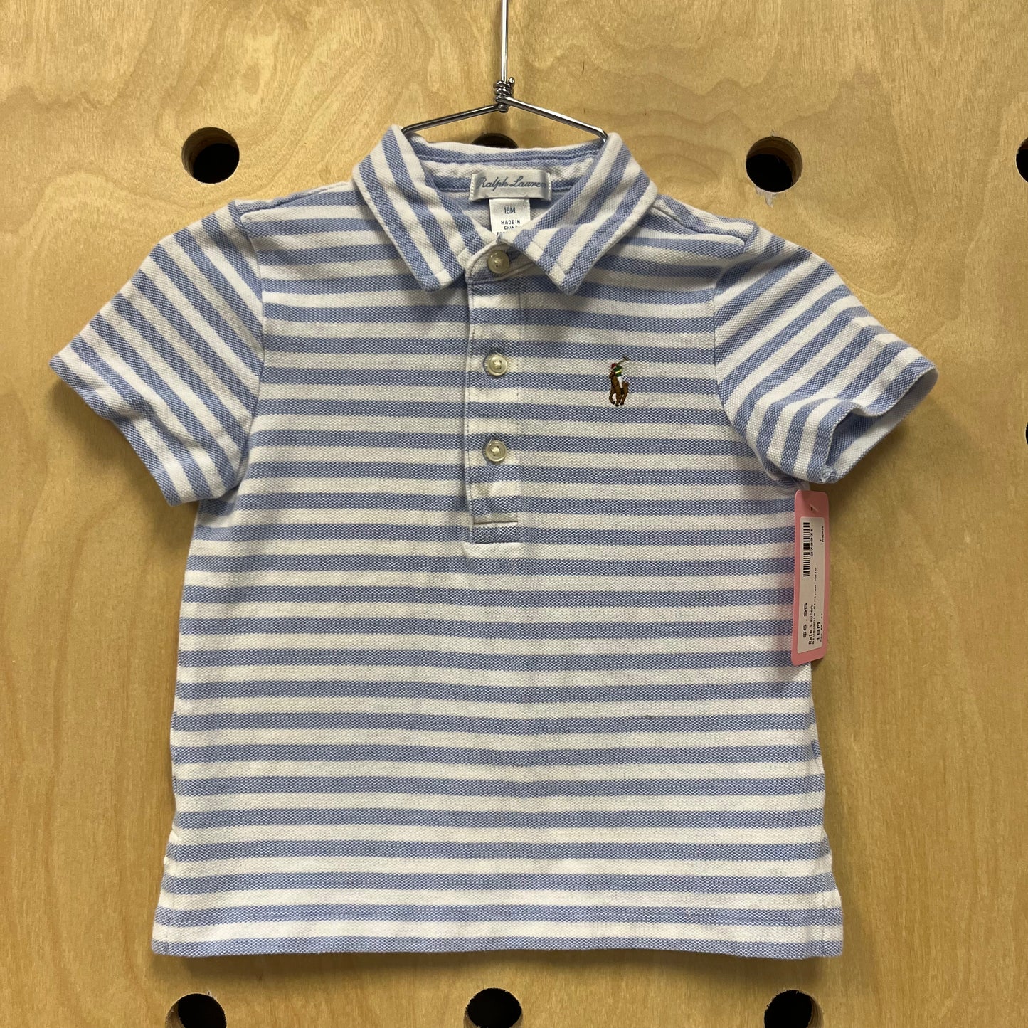 Blue+White Striped Polo