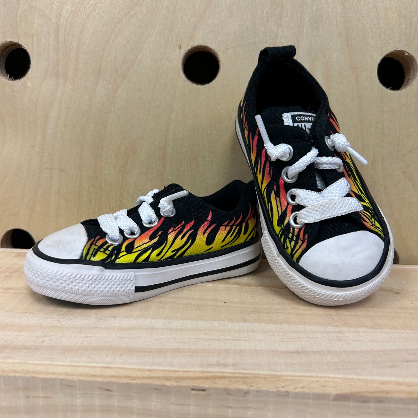 Black Flames Low Tops