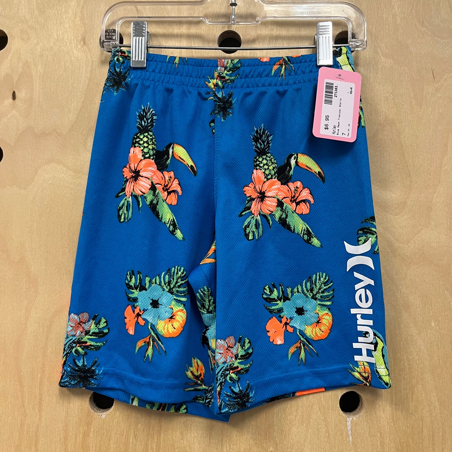 Blue Mesh Tropical Shorts