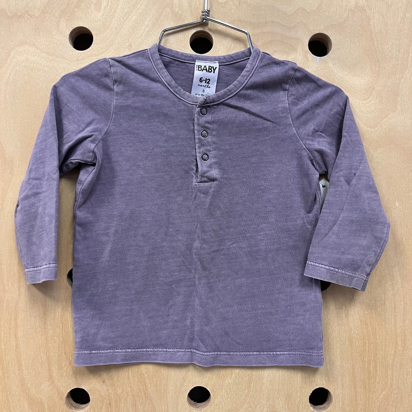 Purple Long Sleeve Henley Tee