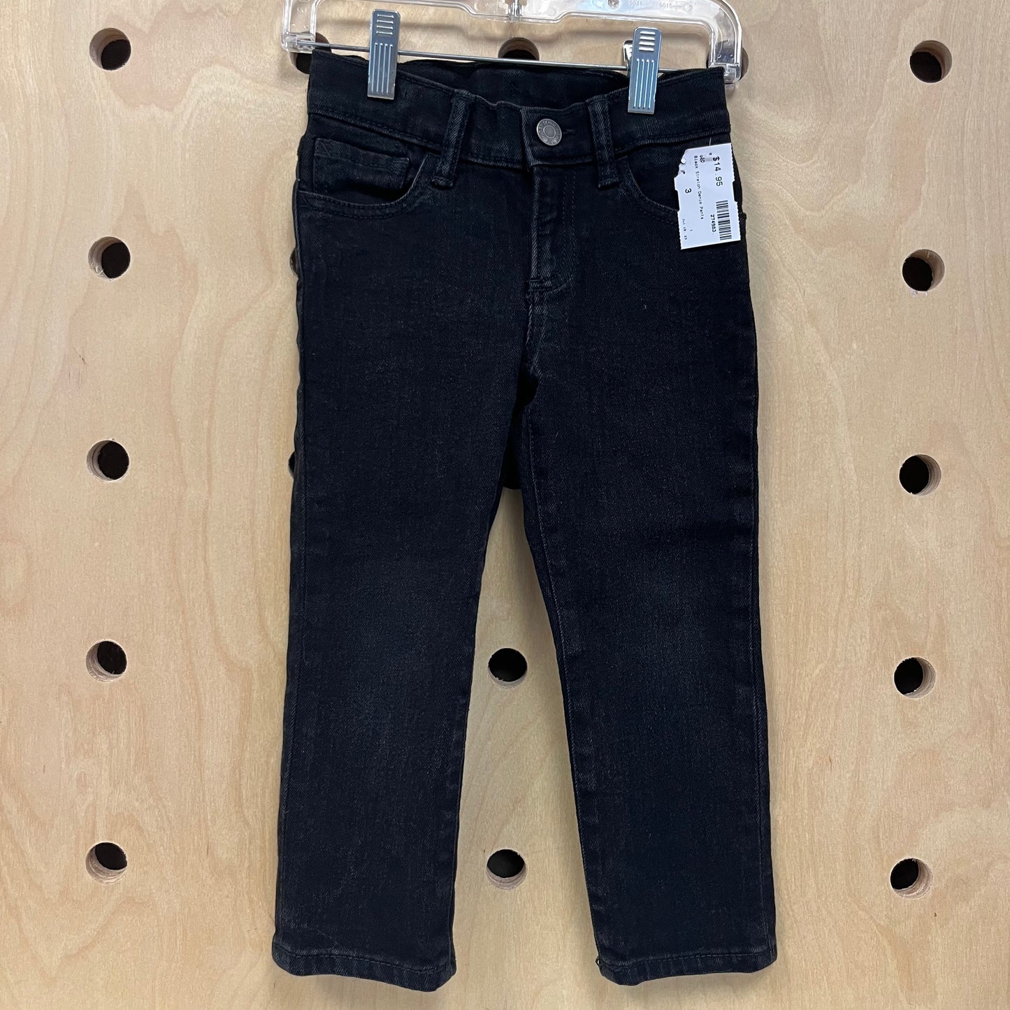 Black Stretch Denim Pants