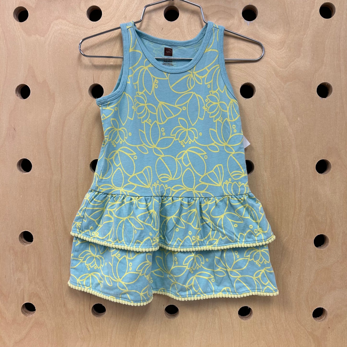 Blue & Lime Ruffle Dress