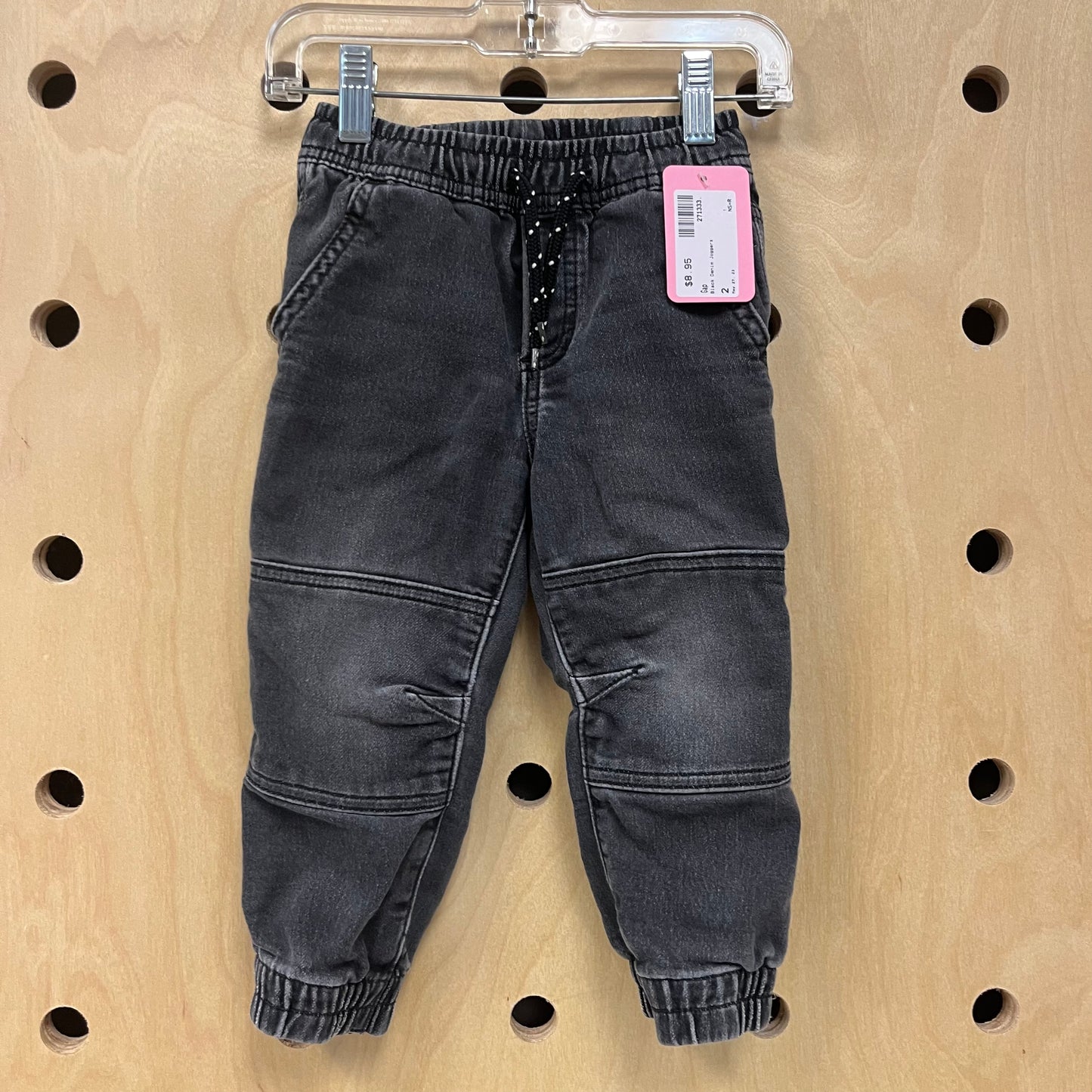 Black Denim Joggers