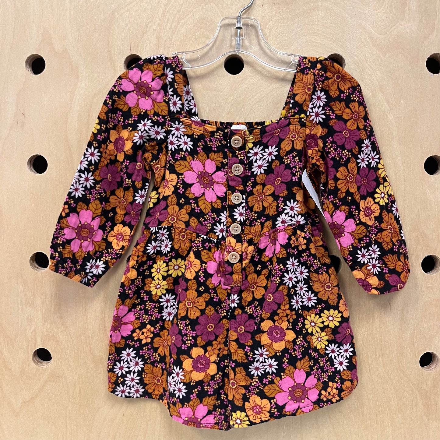 Black & Orange Floral Dress