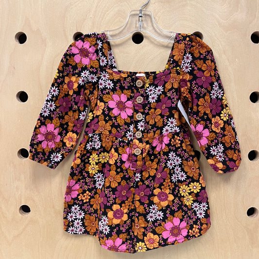 Black & Orange Floral Dress