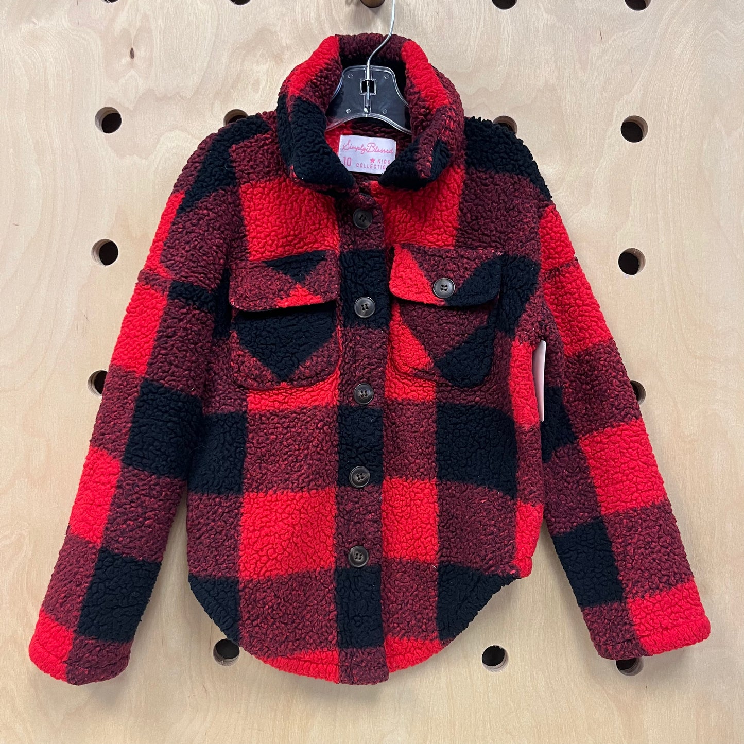 Red+Black Plaid Fleece Jacket
