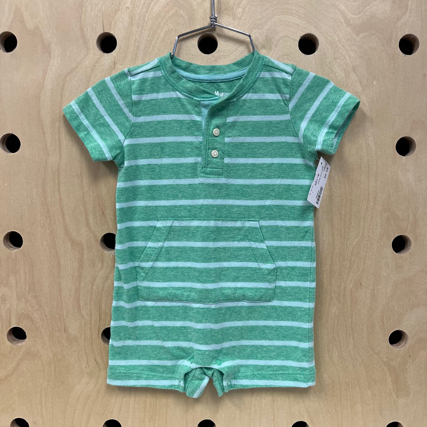 Green Striped Romper