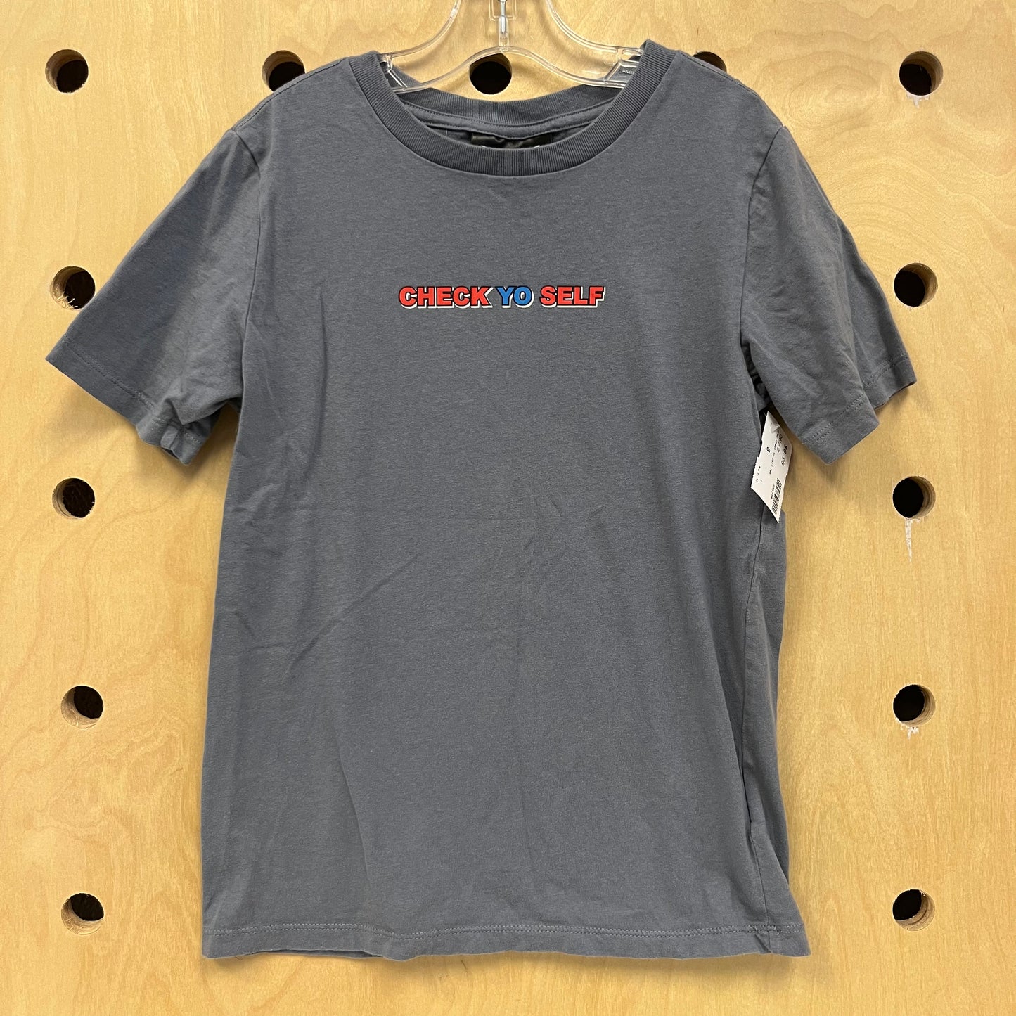 Grey Check Yo Self Tee