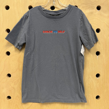 Grey Check Yo Self Tee