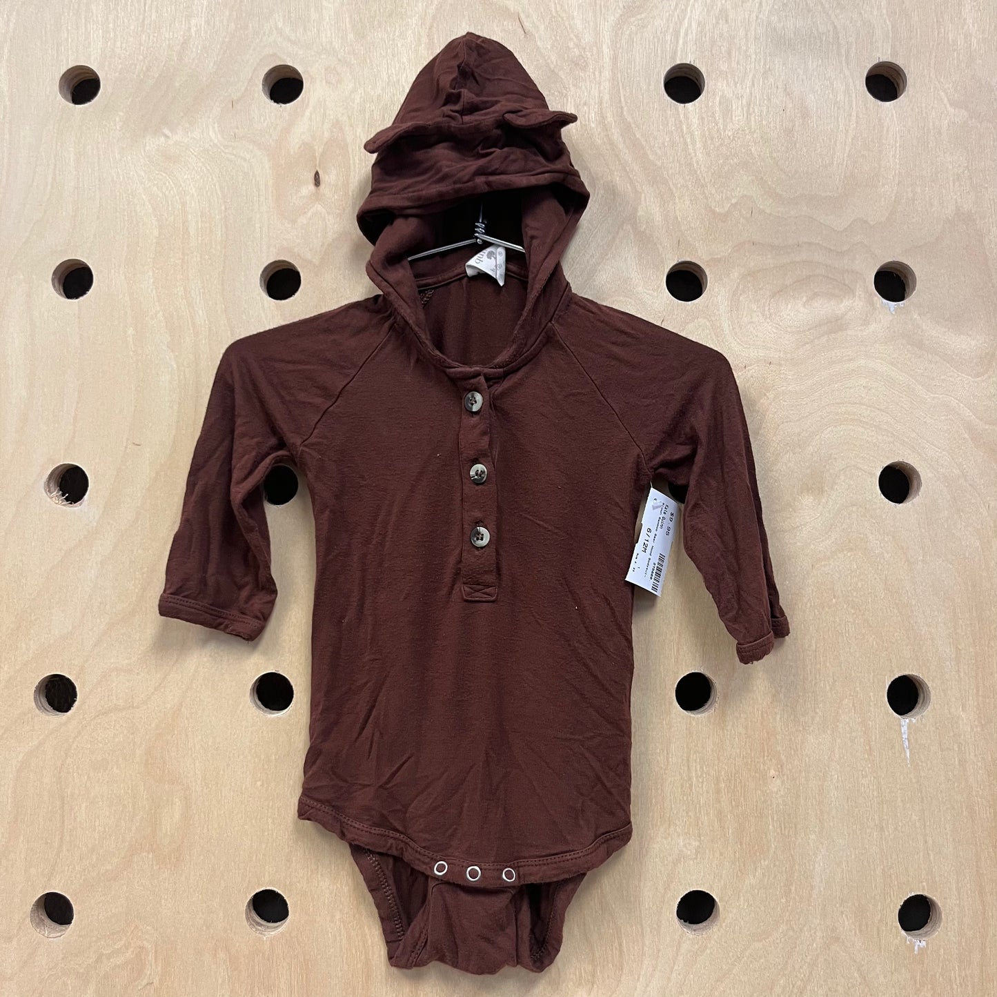 Brown Bamboo Bear Hood Bodysuit