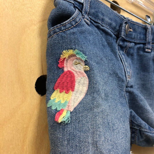 Blue Parrot Denim Shorts