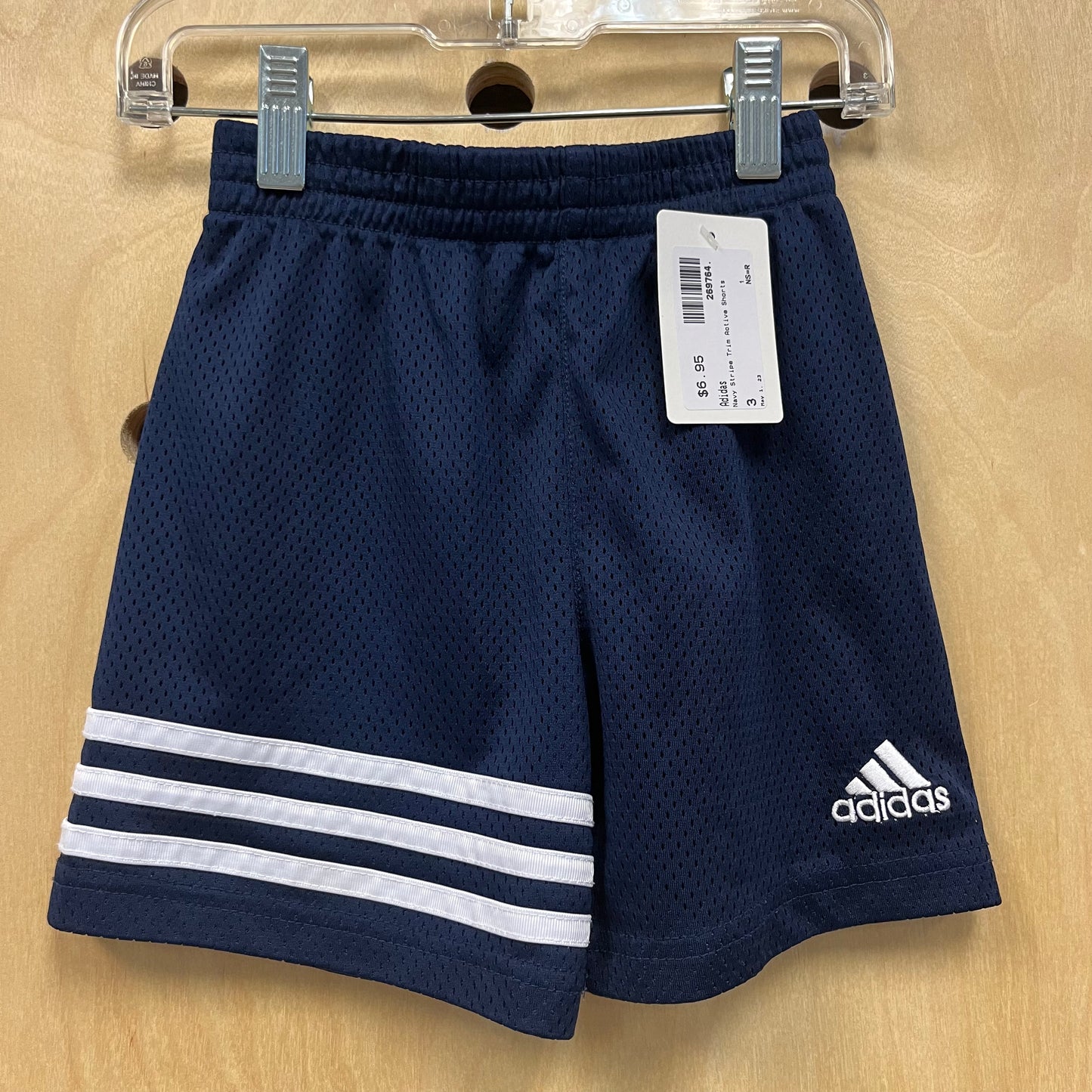 Navy Stripe Trim Active Shorts