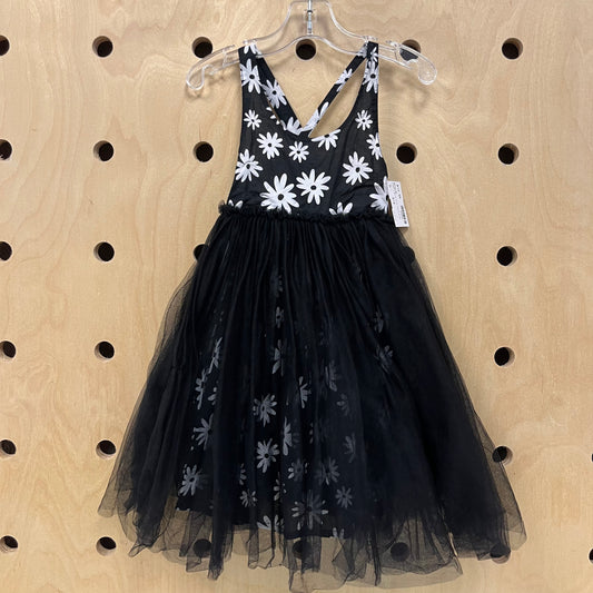Black & White Daisy Tulle Dress