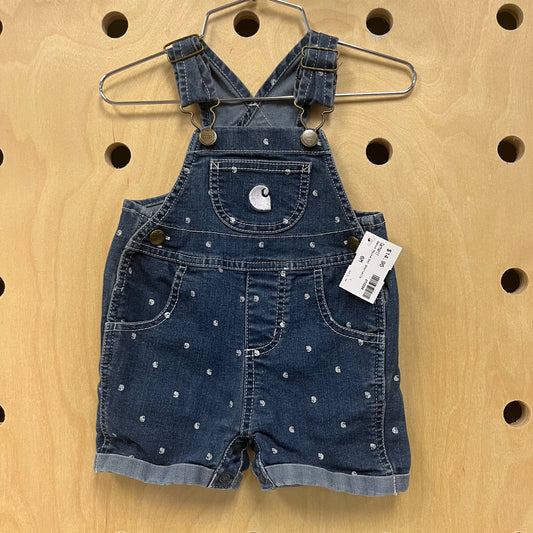 Denim Polka Dot Shortalls