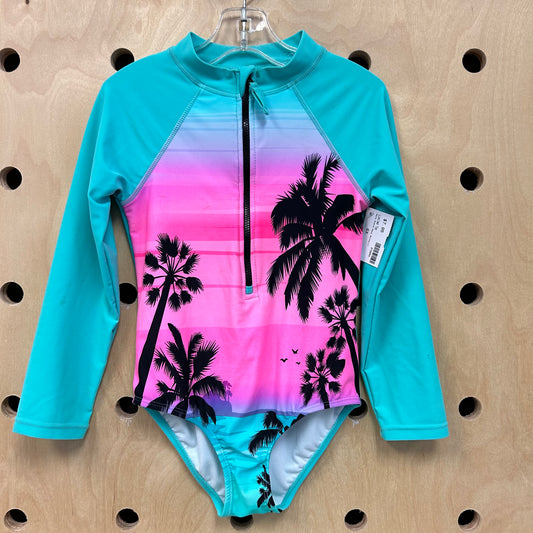 Palm Scene Aqua Swimsuit
