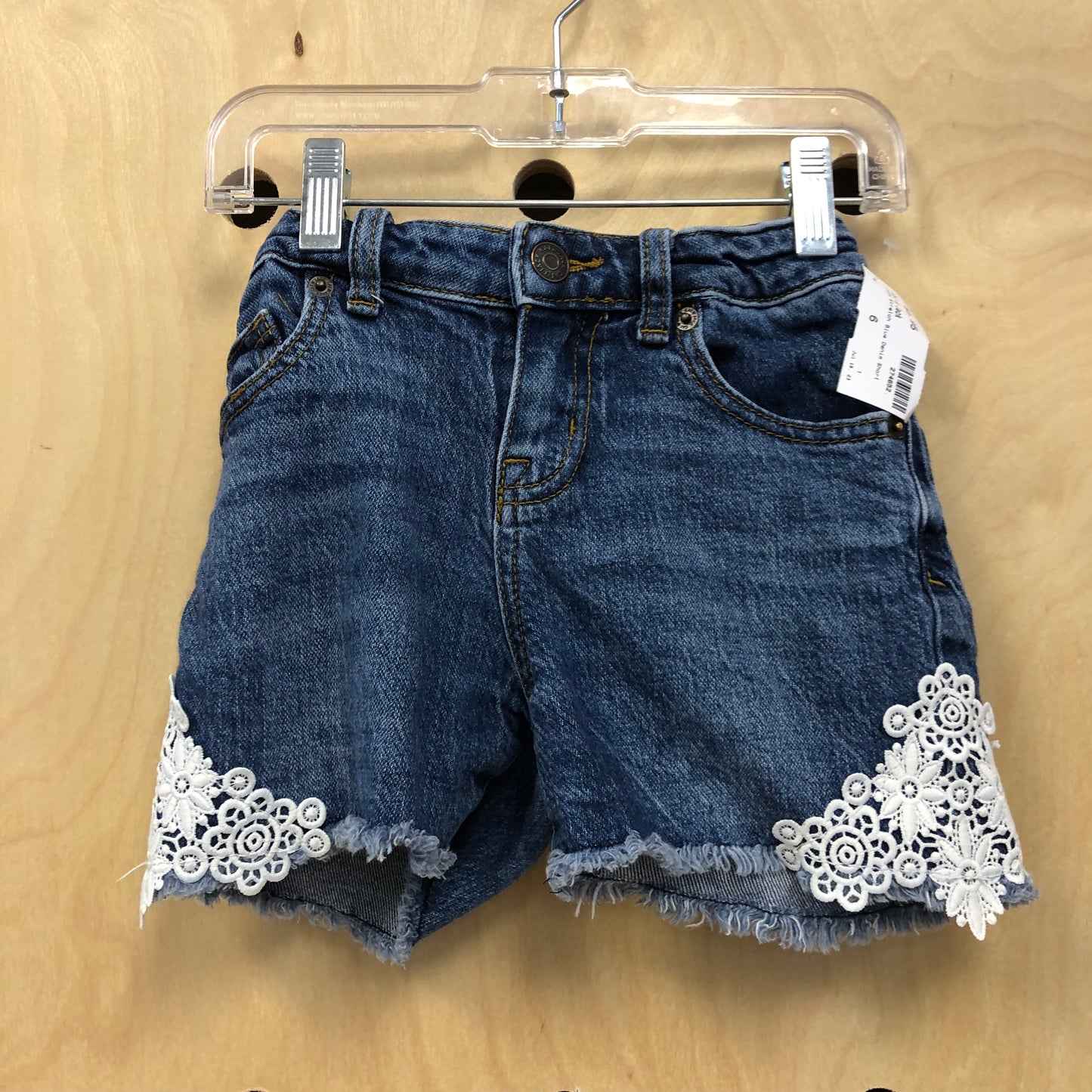 Lace Stretch Blue Denim Short