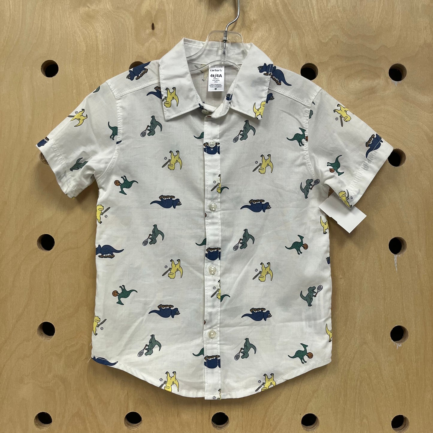 White Dino Sports Button Up Shirt