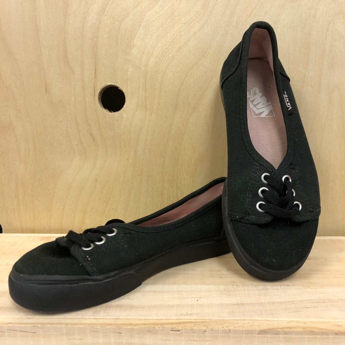 Black Lace Slip Ons