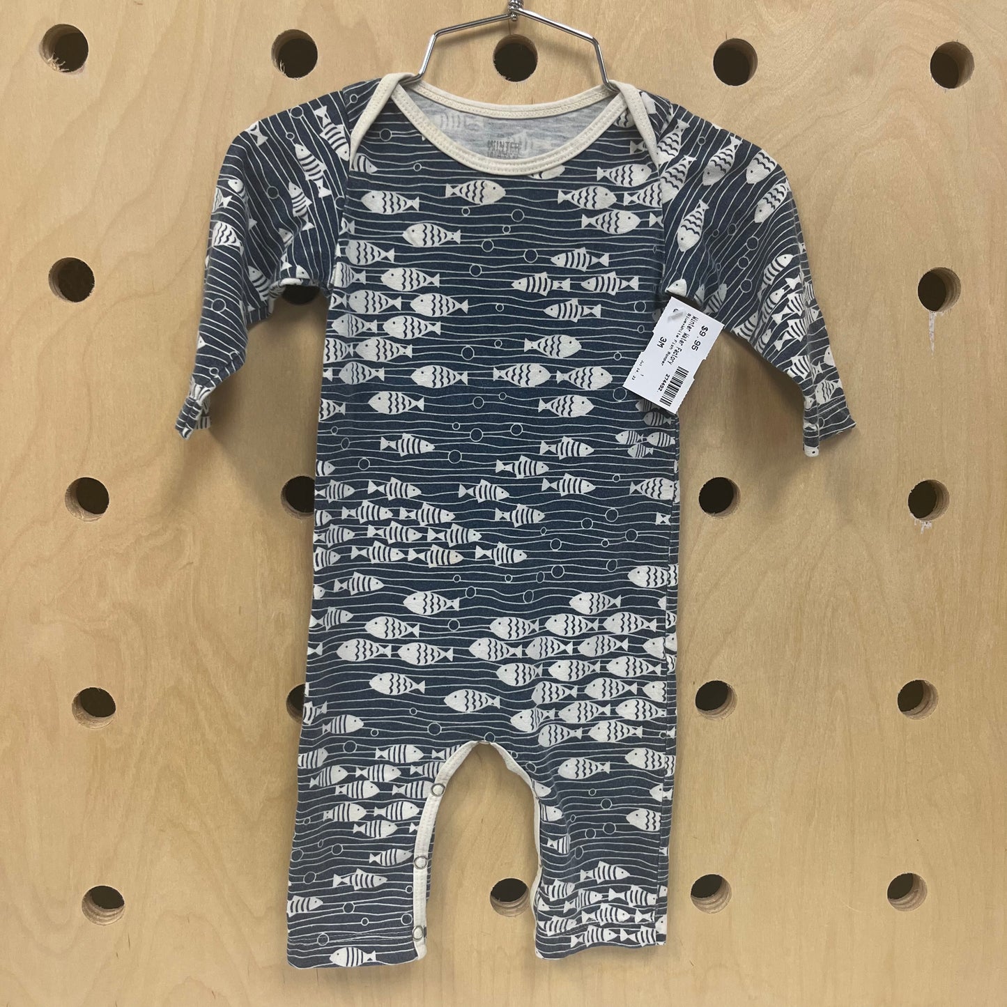 Blue+White Fish Romper
