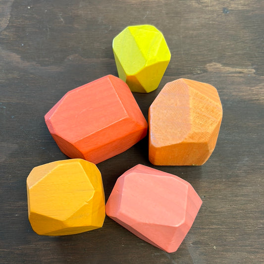 5pc. Wood Geode Blocks