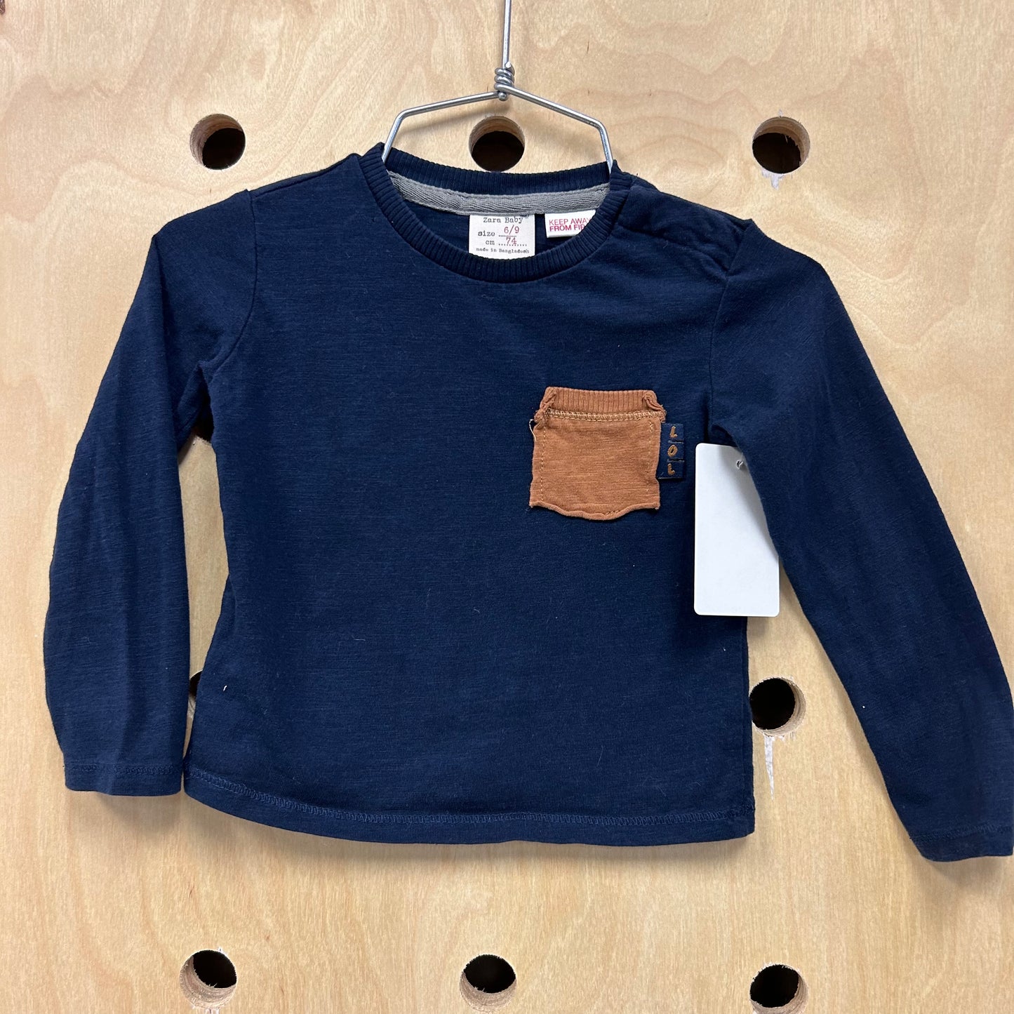 Blue & Brown Pocket Tee