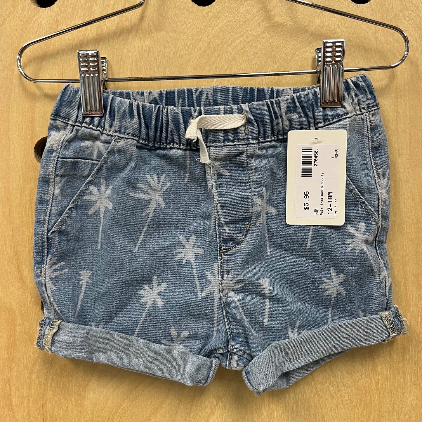 Palm Tree Denim Shorts