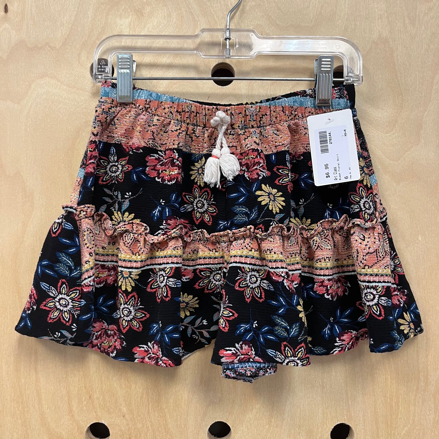 Black Floral Skirt