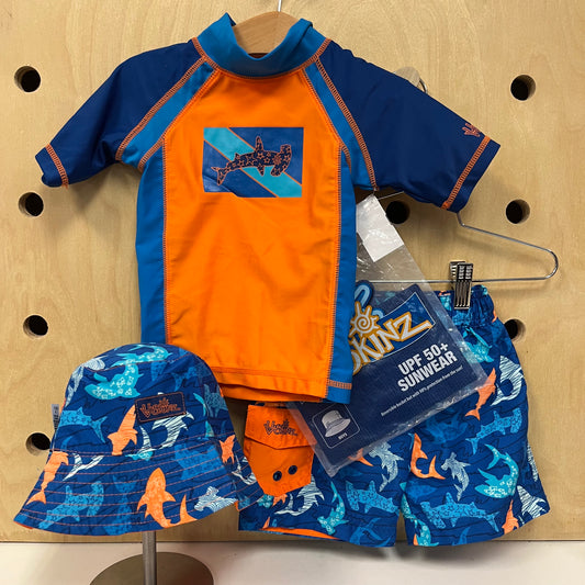 Blue & Orange 3pc. Shark Swim Set