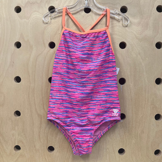 Orange Strap Mutli-Color Swimsuit