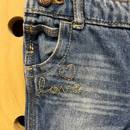 Denim Love Embroidered Overalls