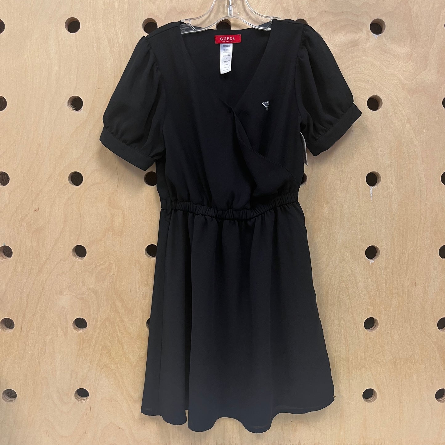 Black Rhinestone Logo Dress