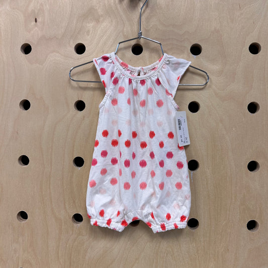Cream+Pink Spots Romper