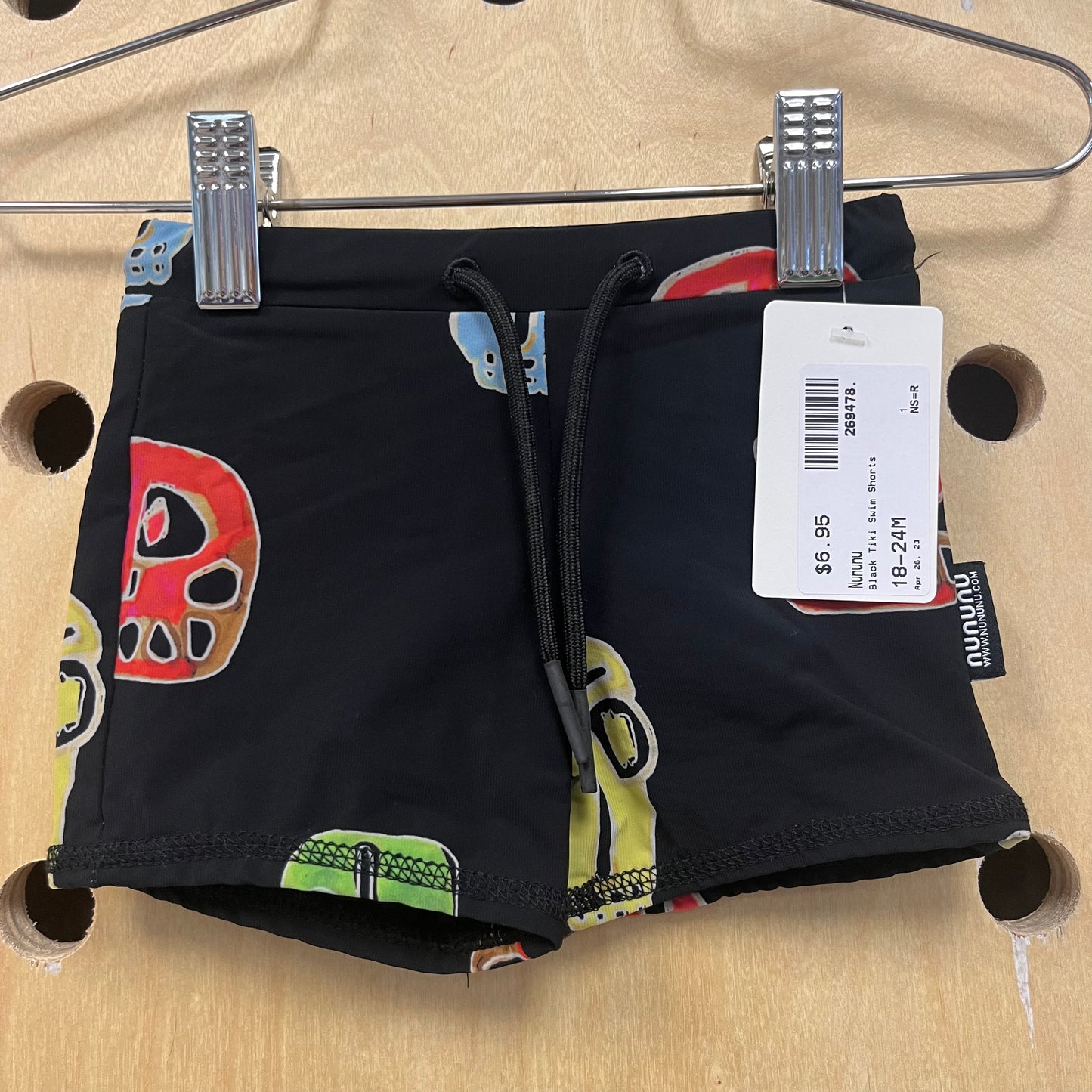 Black Tiki Swim Shorts