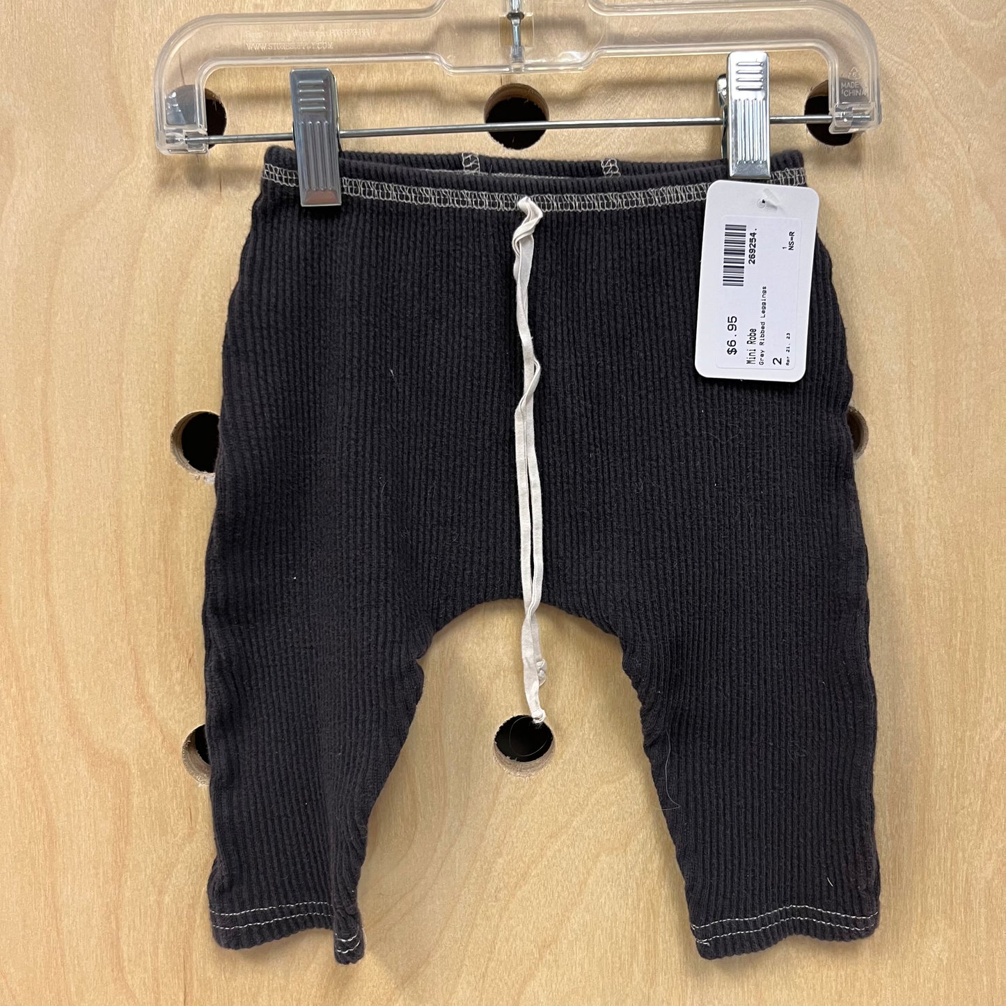 Grey Ribbed Bottoms