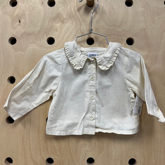 Cream Ruffle Collar Top