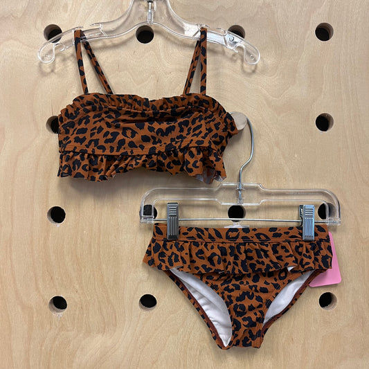 Brown Animal Print 2pc Swimsuit