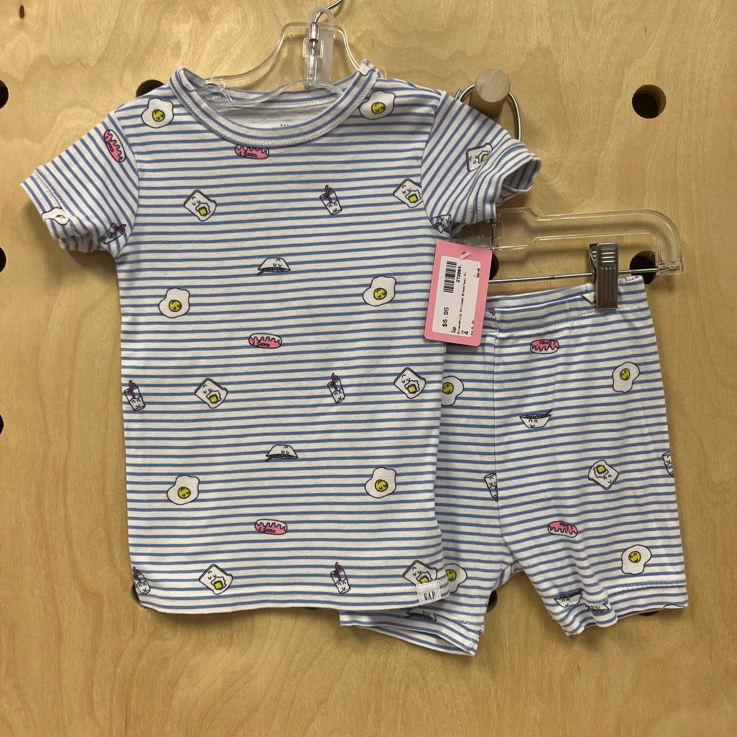 Blue+White Striped Breakfast PJs