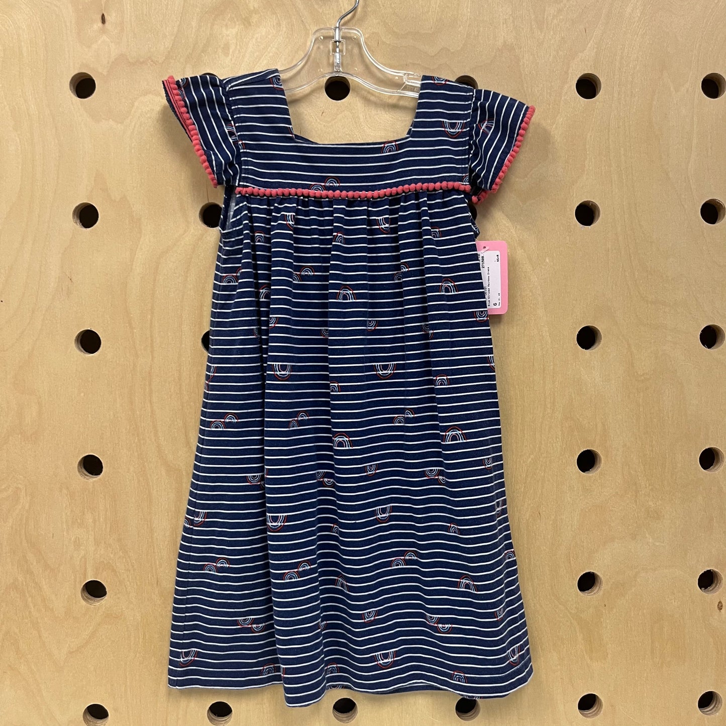 Blue Striped Rainbow Dress