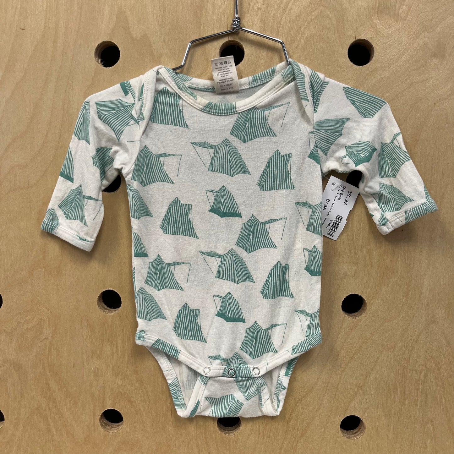 White & Blue Beach Tent Onesie