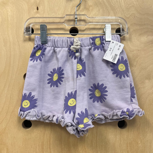 Purple Daisy Sweat Shorts