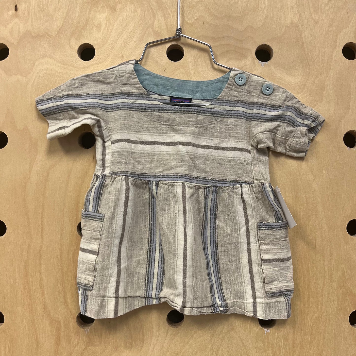 Grey & Blue Striped Dress