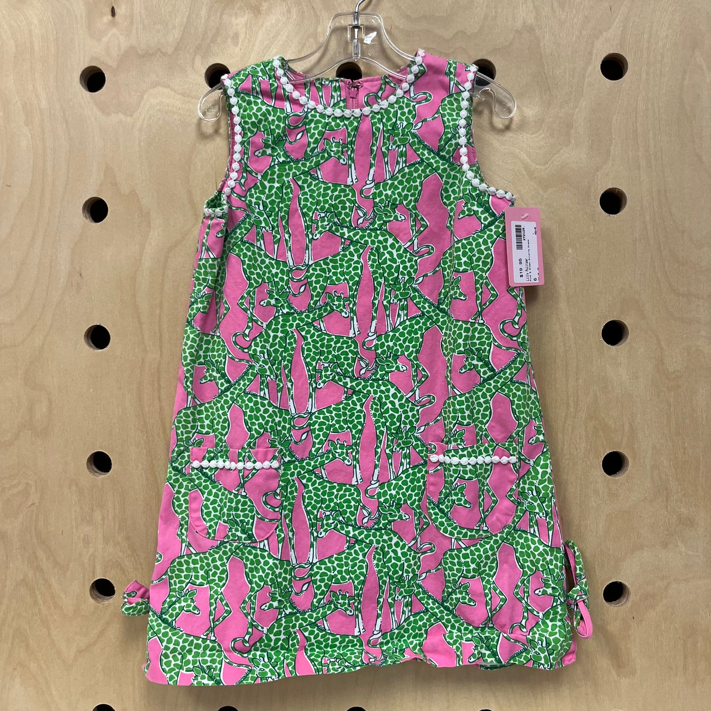 Pink & Green Giraffe Dress