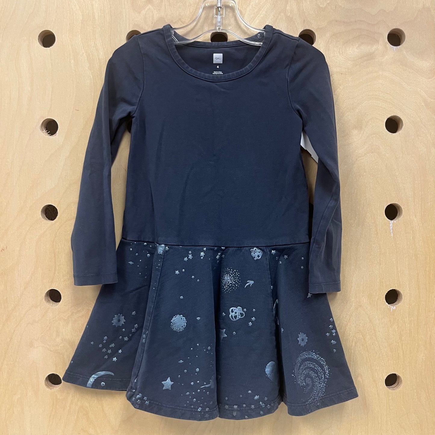 Grey Galaxy Long Sleeve Dress
