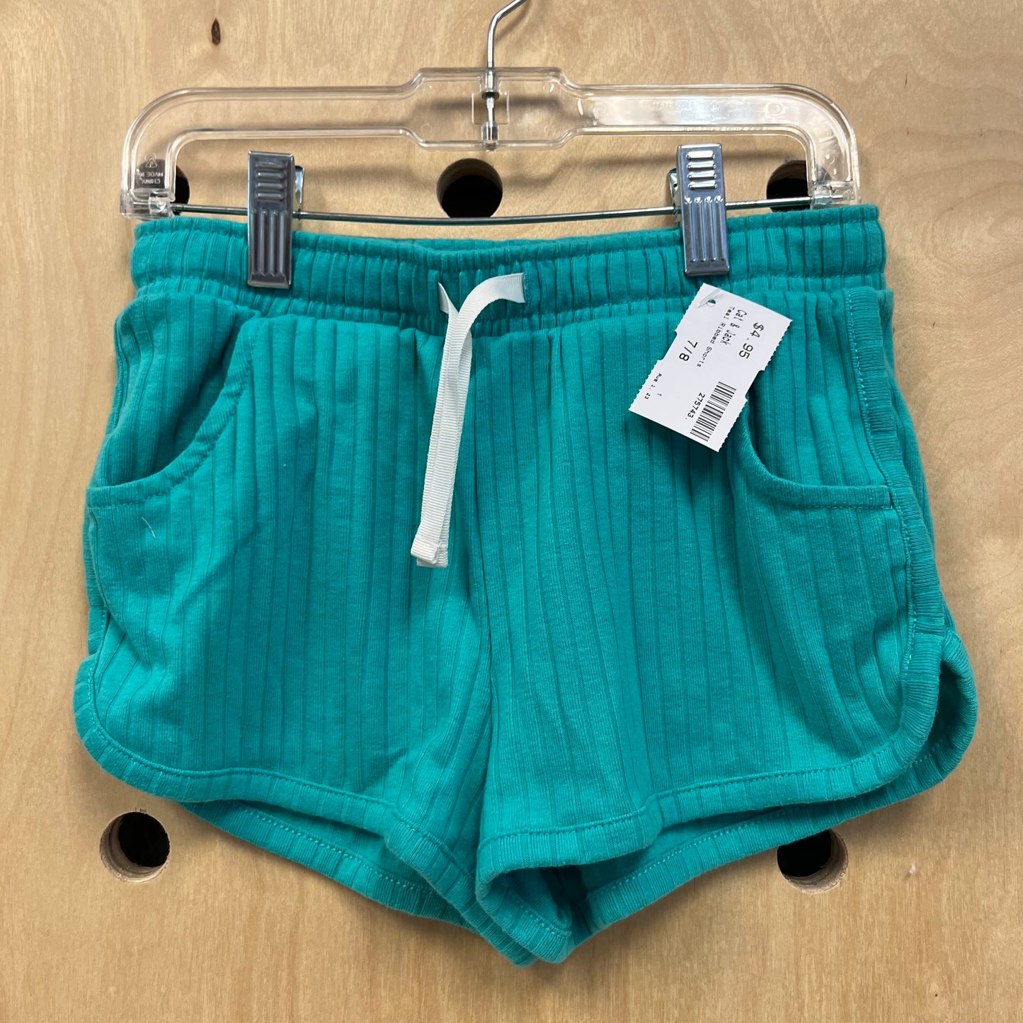 Teal Ribbed Shorts